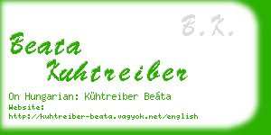 beata kuhtreiber business card